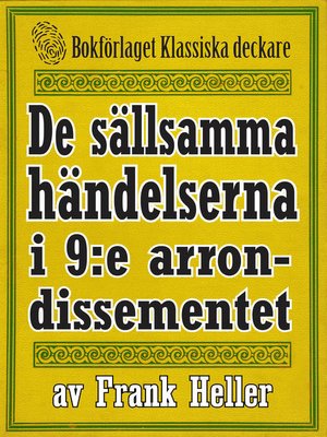 cover image of De sällsamma händelserna i 9:e arrondissementet